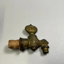 VTG 2" Long Brass Bung Spout Spigot East Lake Style Cast Insert Small 1/2" Plug