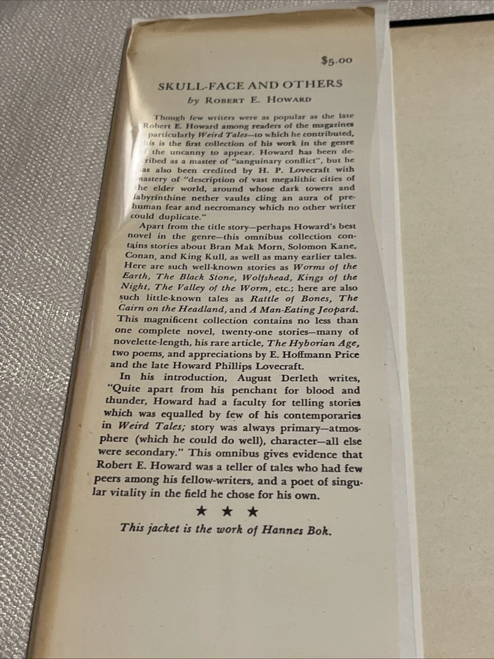 Robert E Howard *RARE* Skull-Face And Others - Arkham - 1946 - 1st ED LTD - Image 3 of 4