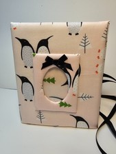Winter Christmas Penguin Photo Album - Holds 100 4x6 Photos - Handmade