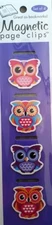 Owls Illustrated Magnetic Page Clips Set of 4 by Re-marks