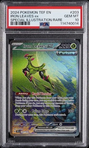2024 POKEMON TEF EN-TEMPORAL FORCES #203 IRON LEAVES EX PSA 10
