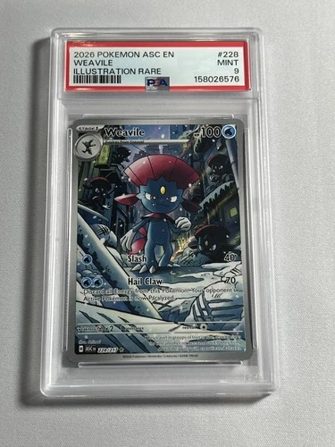 2026 Pokemon Ascended Heroes 228/217 WEAVILE Illustration Rare PSA 9