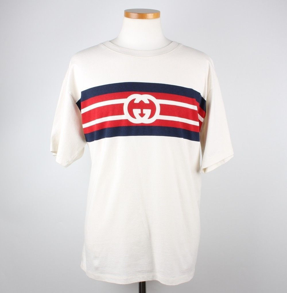 Gucci Striped Logo T-Shirt S - SKU | eBay Gucci Striped Logo T-Shirt S - SKU | eBay
