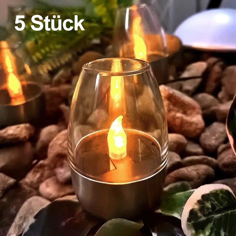 Bambus Fackeln Gartenfackel Aus Edelstahl  110 Cm, 6-12 Flammen, Fr  lbetrieb  Warmweies Licht, Hhenverstellbar, Freistehend  Fr Party &  Terrasse
