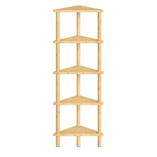 Corner Shelf Stand, 5-Tier Corner Bookshelf, Plant Display Shelf, Corner Book...