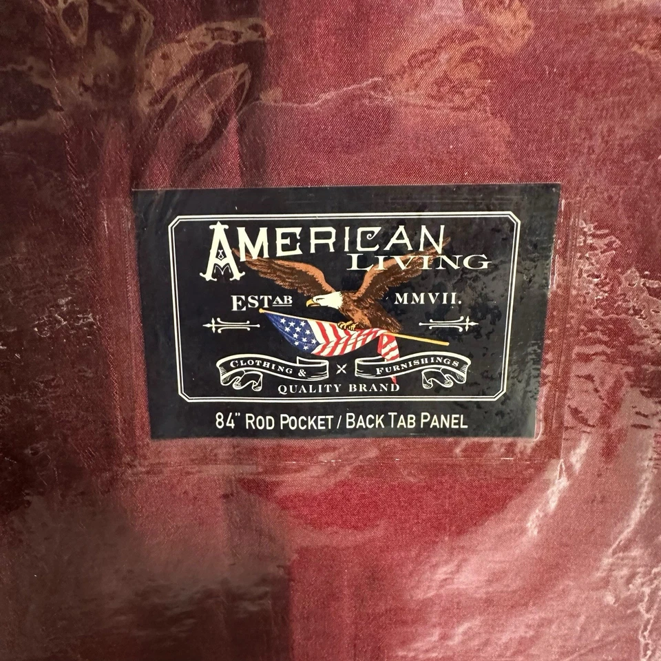 NUEVO Panel de Bolsillo American Living Rod Borgoña Estate Tafetán Interlineado 54”x84” Foto 4 de 4