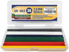  36 Colored 2.8 Mm Lead Refills, 6 Colors, Deep Or Long Reach Nose & Ni