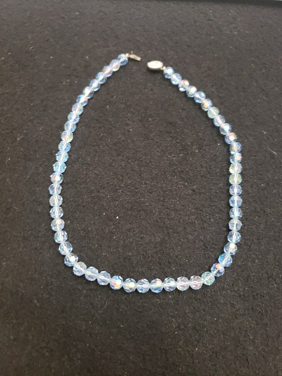 Vintage Light blue Crystal Beads Necklace Gorgeous - image 7