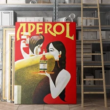 Aperol Spritz Vintage Advertising Drinking Bar Decor Canvas Wall Art Print