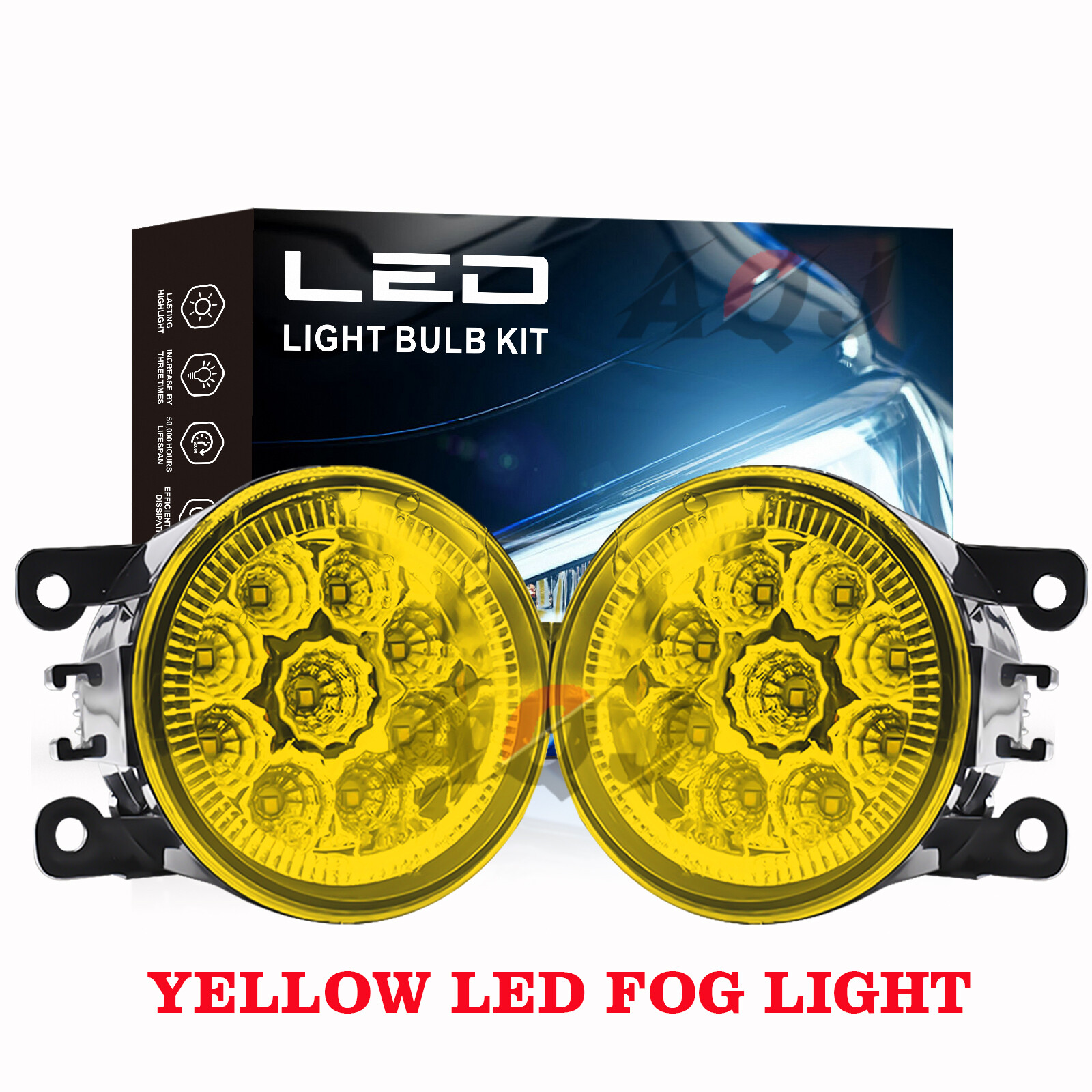 Pair Bumper Yellow LED Fog Light Driving Lamp For MITSUBISHI ENDEAVOR 2006-2011