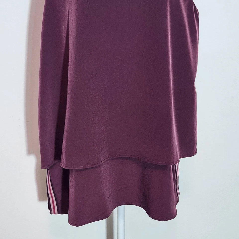 Camiseta sin mangas DG2 Diane Gilman Borgoña con Rayas Deportivas Talla XL Oxblood Foto 4 de 4