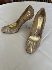 BCBG Max Azria 4  Embellished Pump Acrilic Heels Size 9B
