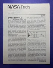 NASA FACTS  SPACE SHUTTLE: THE WORKHORSE GOES TO WORK 1982 EDITION