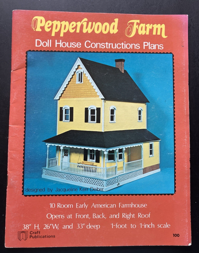 Pepperwood Farm Doll House Construction Plans Book Jacqueline Kerr Deiber (1976)