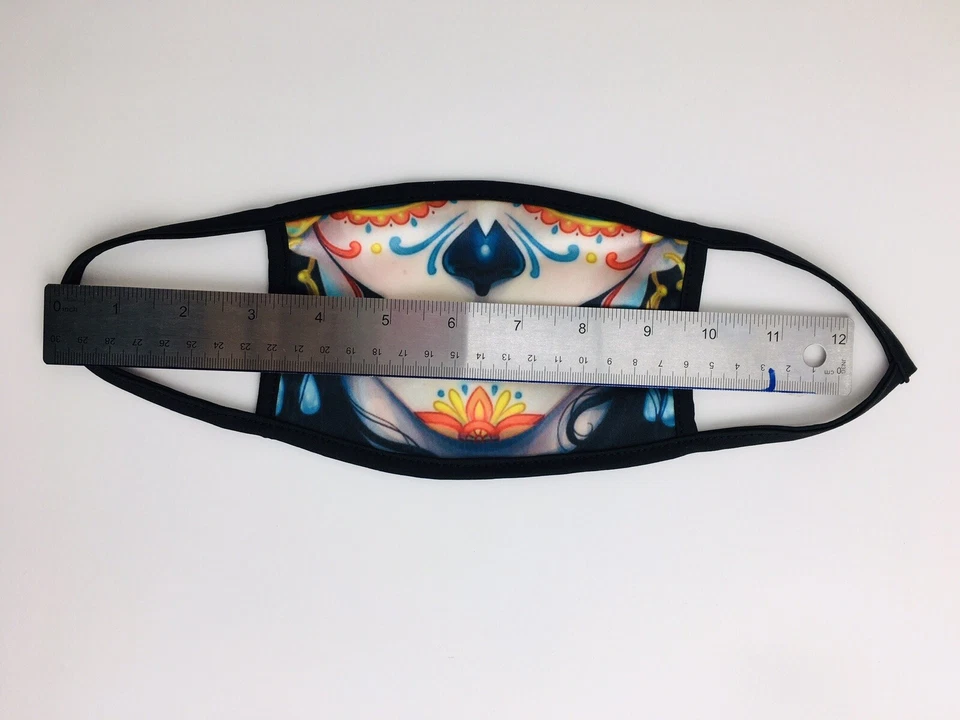 Sugar Skull Catrina Unisex Double Layer Face Mask Reusable Washable Cover Cloth - Image 3 of 4