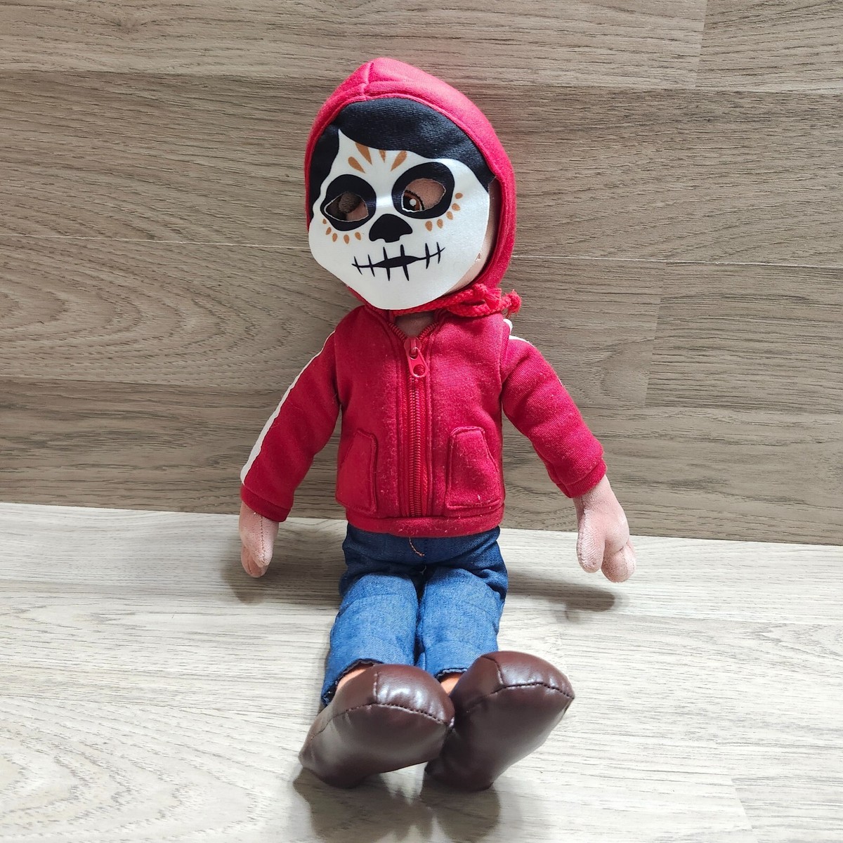 Disney Parks Coco Miguel Plush Hoodie W Working Zipper Felt Face