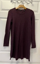 ATM Anthony Thomas Melillo Merlot Long Sleeve Cotton Slub Tee Shirt Dress Small
