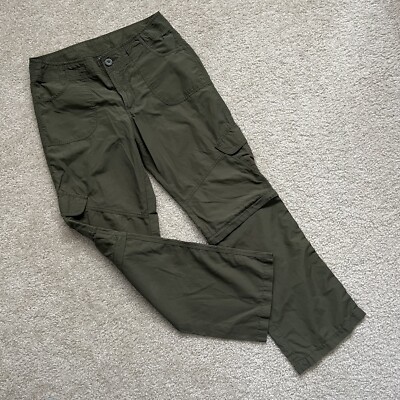 Kathmandu Cargo Zip Off Pants Green Women’s Size 12 Hiking Outdoors