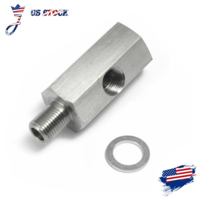 1/8'' BSPT Oil Pressure Sensor Tee to NPT Adapter Turbo Supply Feed Line Gauge T