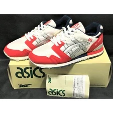 Men 6.5US 90S Rare Asics At-5100 White/Silver/Red/Black Vintage