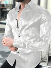 Camisas de Hombre de Vestir de Moda Elegantes Formales Para Caballeros Camisetas
