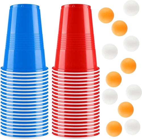 Bierpong Becher Set Beer Pong Becher Enthält 12 Tischtennisbälle und 40 Becher - Bild 1 von 7