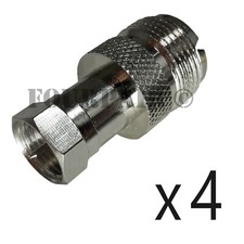 4 Pack - UHF SO-239 Female to F-Type Male RF Coax Adapter Converter Connector