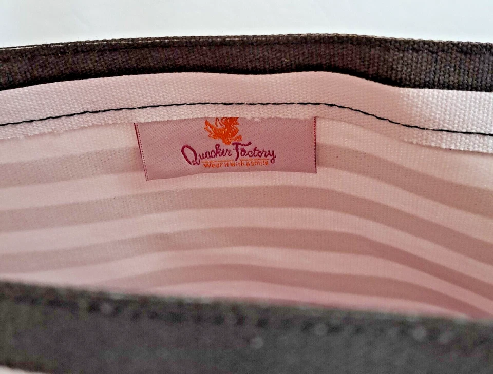 Bolso de Playa Náutico Quacker Factory Bolso de Lona Rayas Lentejuelas Langosta Usado Foto 3 de 4