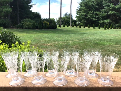 Tiffin Florence Ice Tea Waters Set of (10) 5” Tall 10 oz ELEGANT DEPRESSION GL.