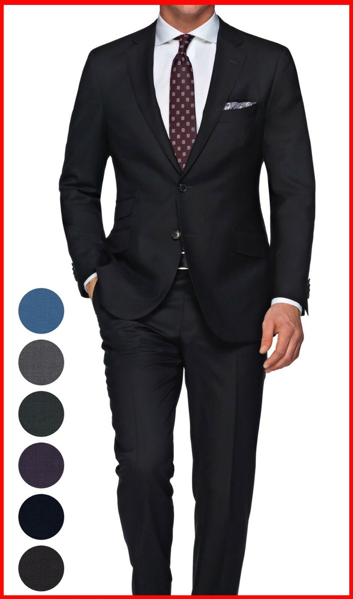 Mens Black Suits Custom Made to Order Bespoke Tailored formal