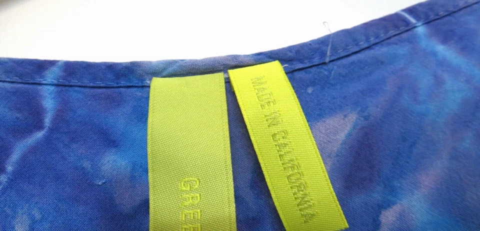 Camisa Boho Verde Dragón Para Mujer XL Azul Blanco Tie Dye Como Manga 3/4 Foto 4 de 4