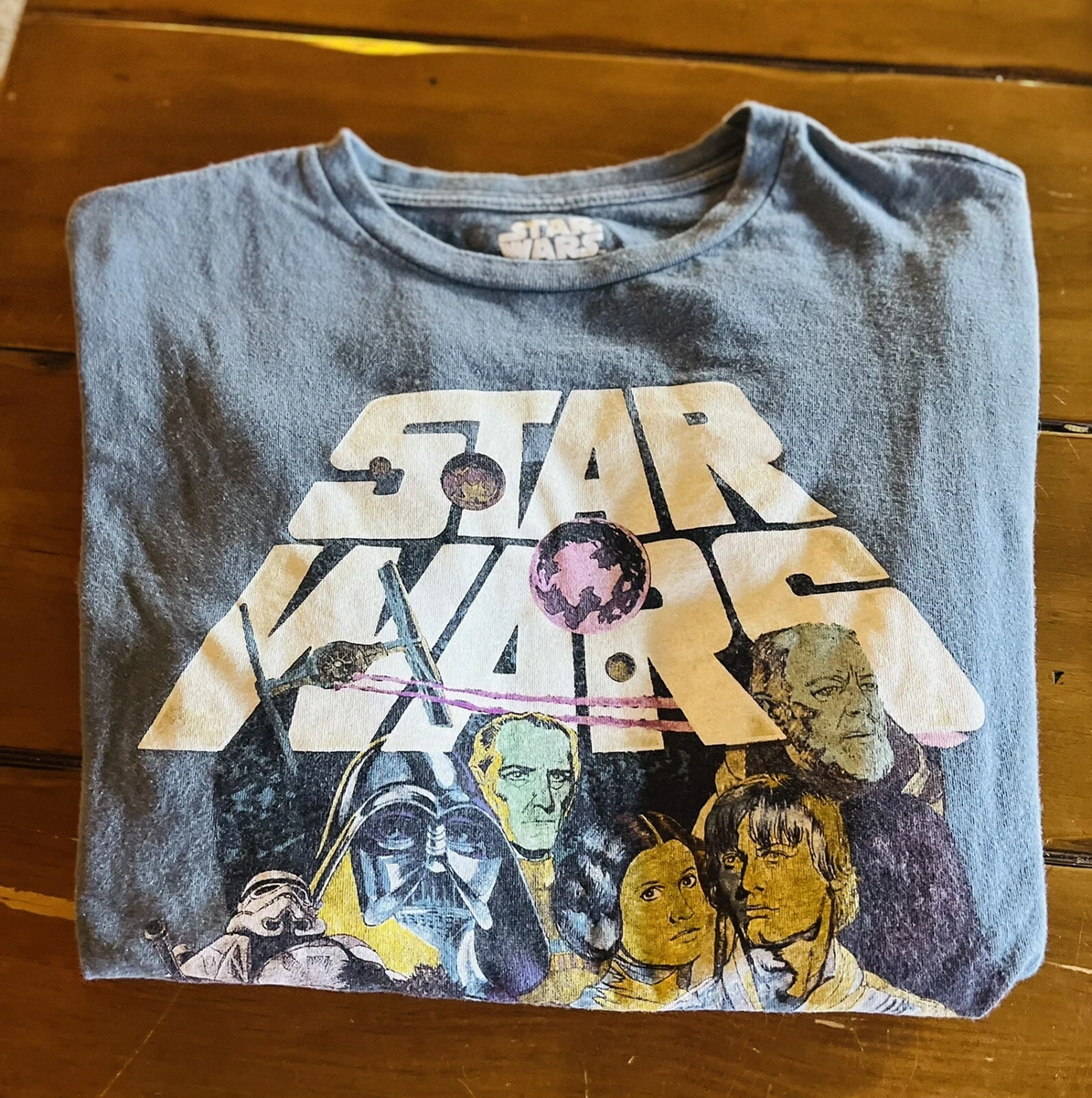 Star Wars Mad Engine Long Sleeve T shirt Small Blue Gray eBay