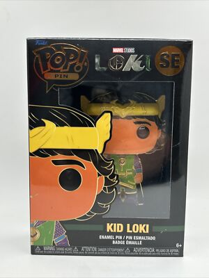 Funko Pop Pin Marvel Kid Loki SE Black Light Enamel Pin New Sealed Disney +