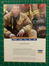 2005 Vintage Visa Credit Card Fireman Layers Of Protection Print Ad F1