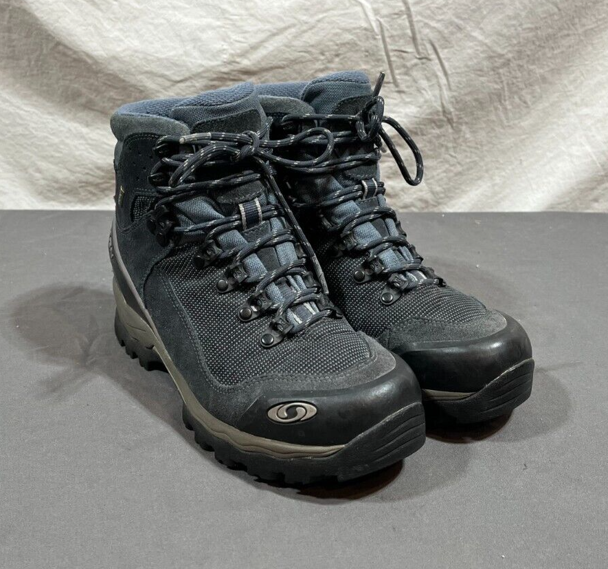 Stivali da trekking Salomon blu pelle scamosciata e Gore Tex USA DONNA S 7 EU 38 2 3 OTTIMI