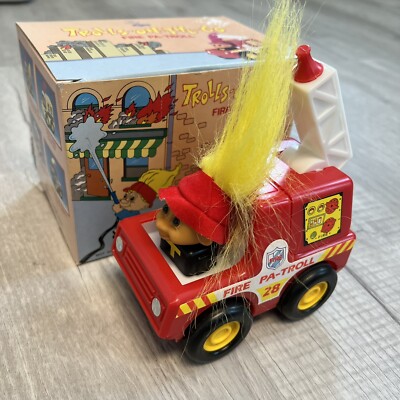 VTG Russ Trolls on the Go Fire Dept Pa-troll Friction Powered Working With Box