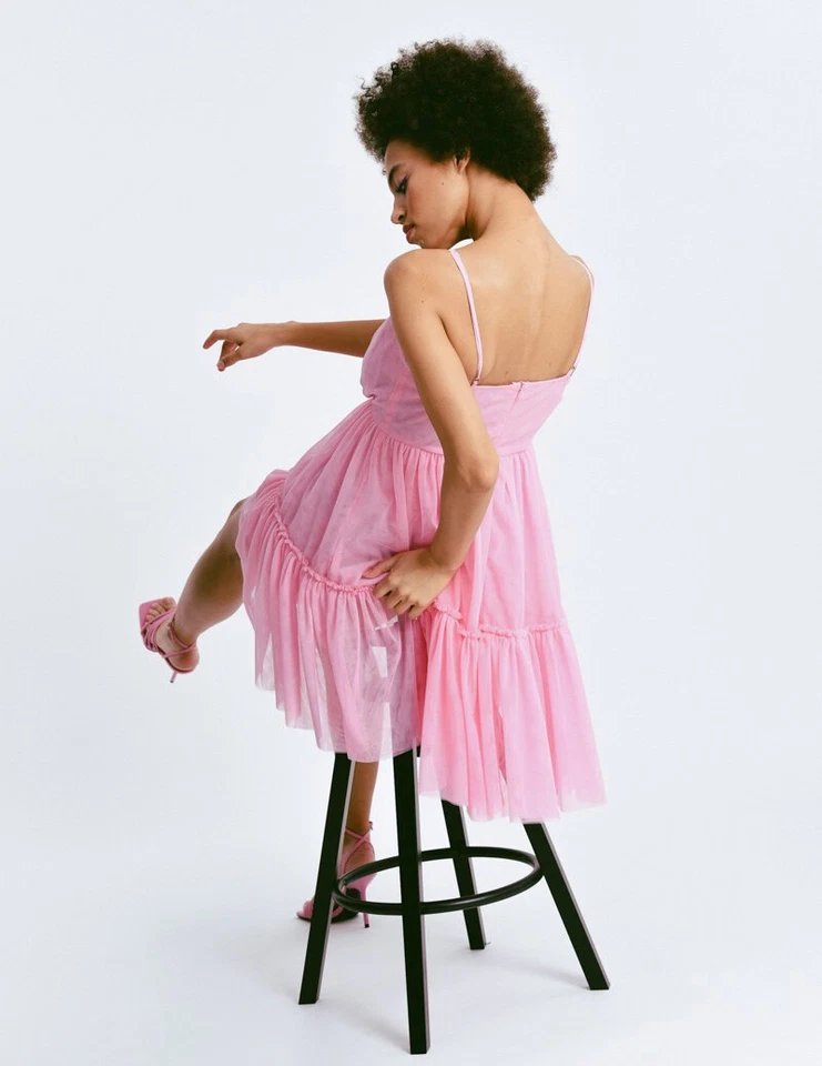 Molly Bracken Robe Courte Rose Flou EL953AP Robe En Tulle Molly Bracken NEUVE - Photo 2/4