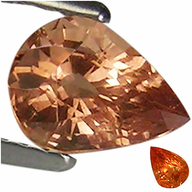 1.15 Ct Natural Color Change Garnet Gemstone Peach to Brown Color Pear Cut