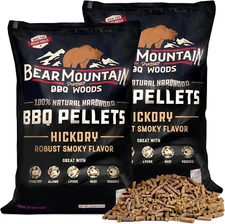 Bear Mountain 2-Pack All Natural Wood Pellets for Smoker, Grill & BBQ, 20 Lbs, H