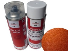 Paint Spray Set 400ml Base Coat Ral 2013 Perlorange Metallic+Clear Varnish Car