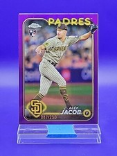 Alek Jacob 2024 Topps Chrome Update Purple Refractor RC SP 87/250 🔥 Padres