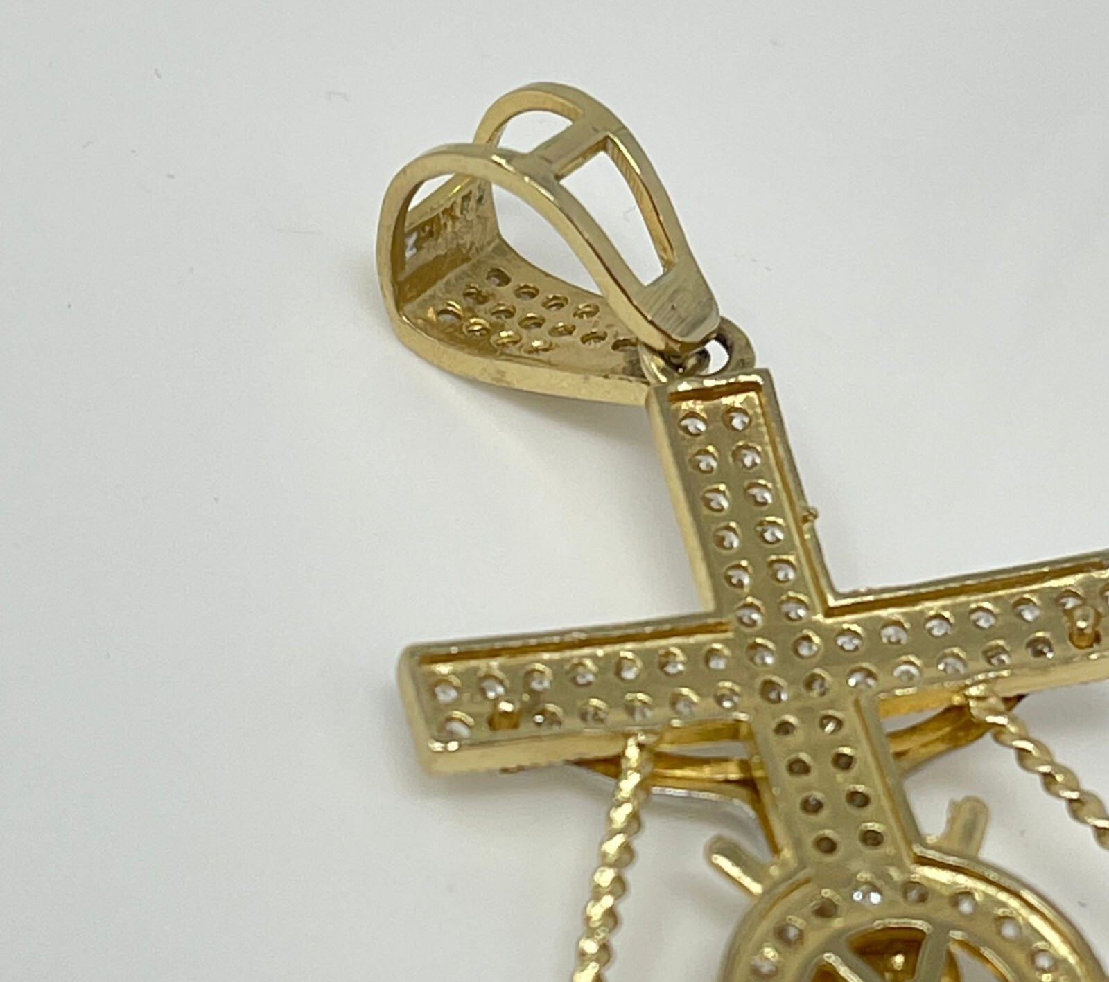 14k Gold Twotone Mariner's Anchor Cross With Christ … Gem