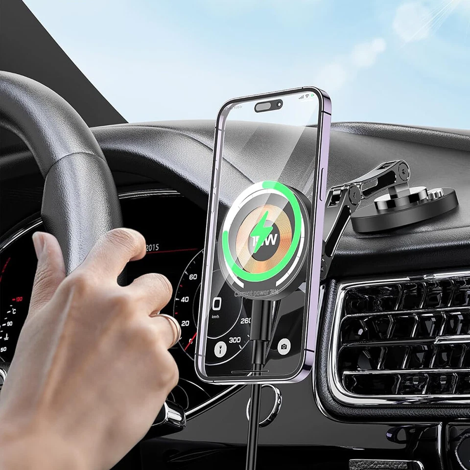 15W Magnetic Wireless Car Mount Charger Phone Holder for iPhone 16 15 14 Series - Image 4 of 4