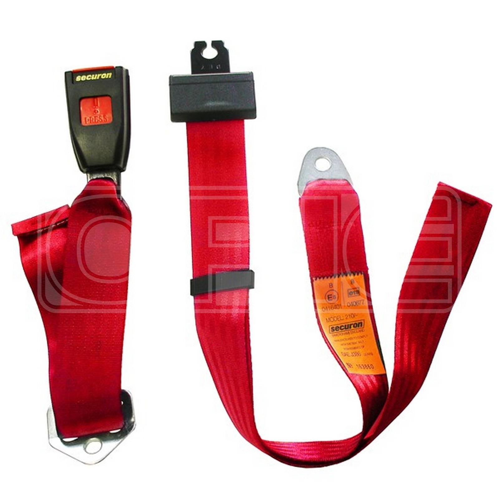 Static Lap Seat Belt Red - Durable And Effective Webbing - SECURON 210RED