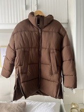 Zara Brown Padded Water-repellent Puffer Coat Size Xs