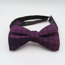 Alfani Bow Tie Polyester Purple Polka Dot 2.5" Wide Pre Tie