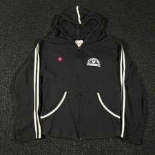 Disney World Athletic Dept Full Zip Hoodie Black White Stripes XL Made in USA