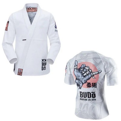Budo Zombie Shaka BJJ Gi + Rashguard Combo - White