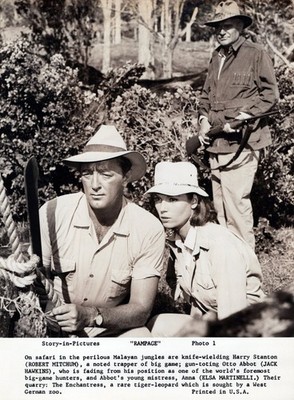 Robert Mitchum + Elsa Martinelli in Rampage (1963)  Hollywood Vintage Photo 945K