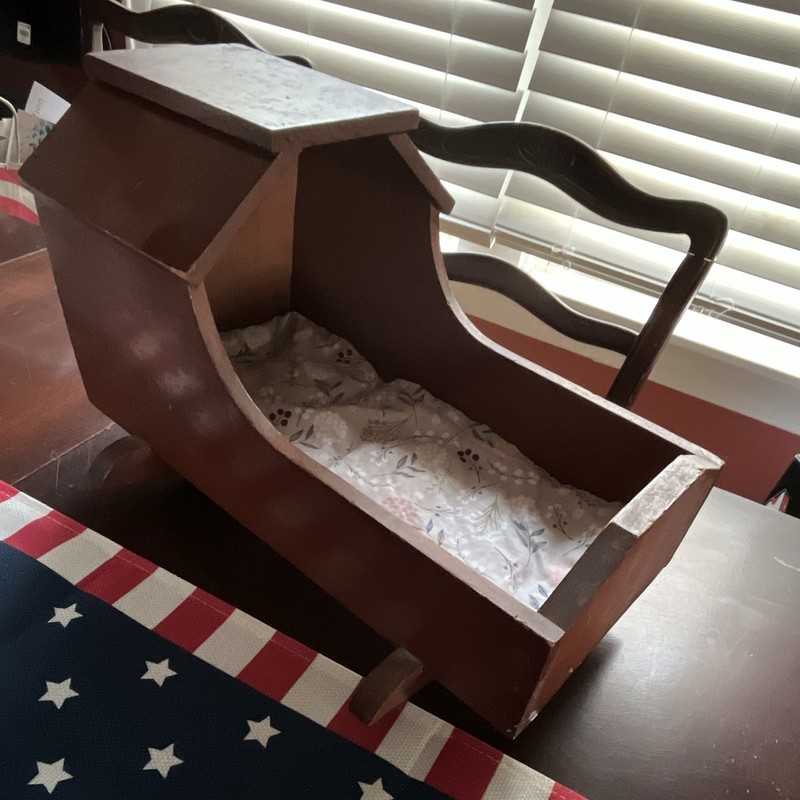 Brown Wood Baby Cradle Wooden Cradle in Brown Color